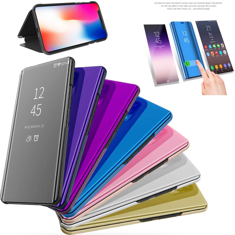 Mirror Flip Case For Huawei P20 P9 P10 Plus Clear View Leather Cover Mate 10 Pro 8 9 Smart Honor Lite | Мобильные телефоны и