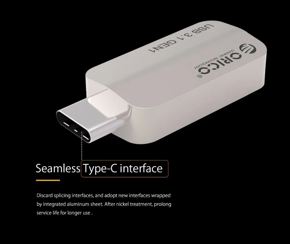 Портативный конвертер ORICO CTA2 OTG адаптер для передачи данных с Type C на USB 3 0 и