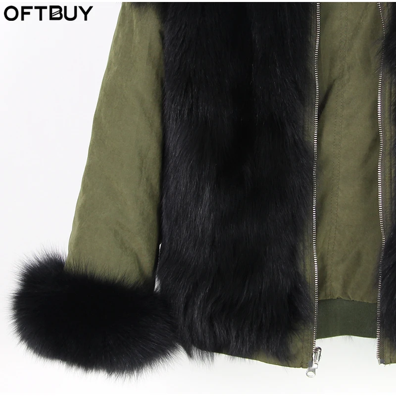 Oftbuy 2017 обе стороны для носки Новые натуральной лисы пальто с мехом зимняя куртка