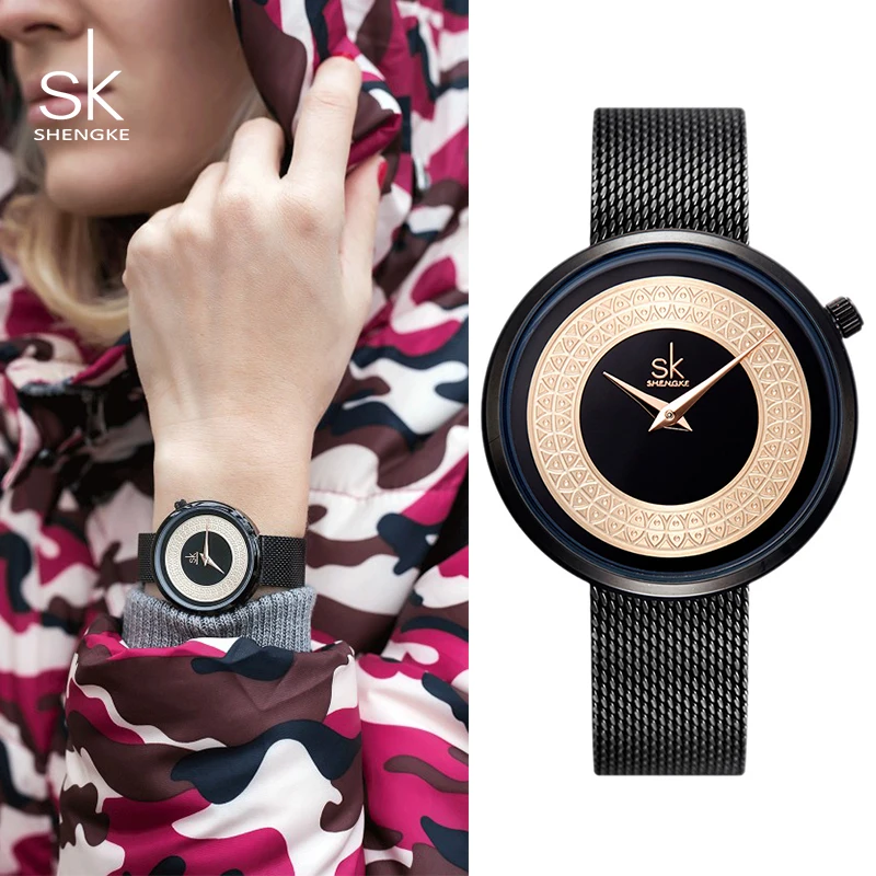 Shengke Creative Women Watches Ladies Luxury Quartz Watch Reloj Mujer 2021 New SK Women's Day Gift For #K0094 | Наручные часы