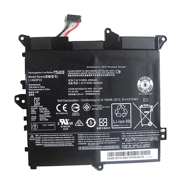 7xinbox 7 4 V 30Wh оригинальный L14M2P22 Аккумулятор для ноутбука Lenovo Flex 3 1120 1130 80lx001струкция