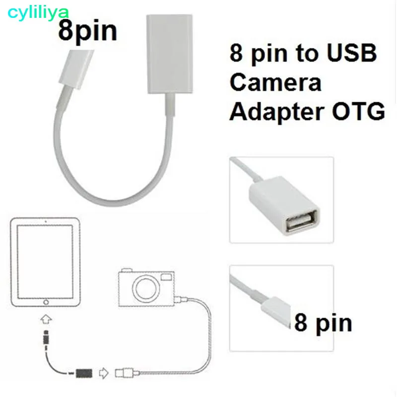 10 шт. OTG адаптер cyliliya для iPhone 7 6 Plus|8 pin to|adapter pin8 female |