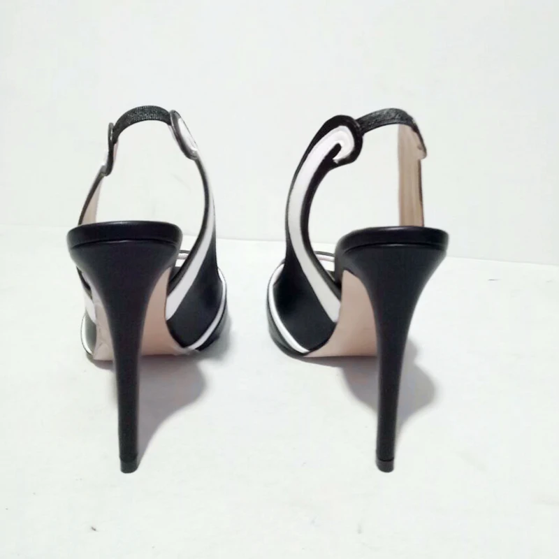 

Original Intention New Popular Women Pumps Elegant Peep Toe Thin Heels Pumps Black and White Shoes Woman Plus US Size 4-15