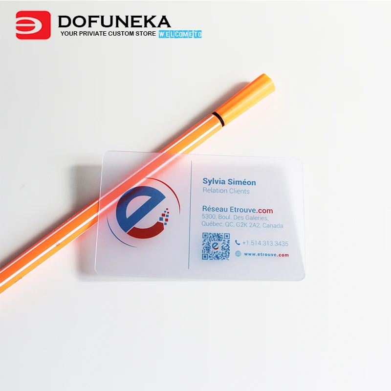 Визитная карточка из ПВХ с матовым или лицом белая прозрачная 0 35 мм|clear pvc card|pvc