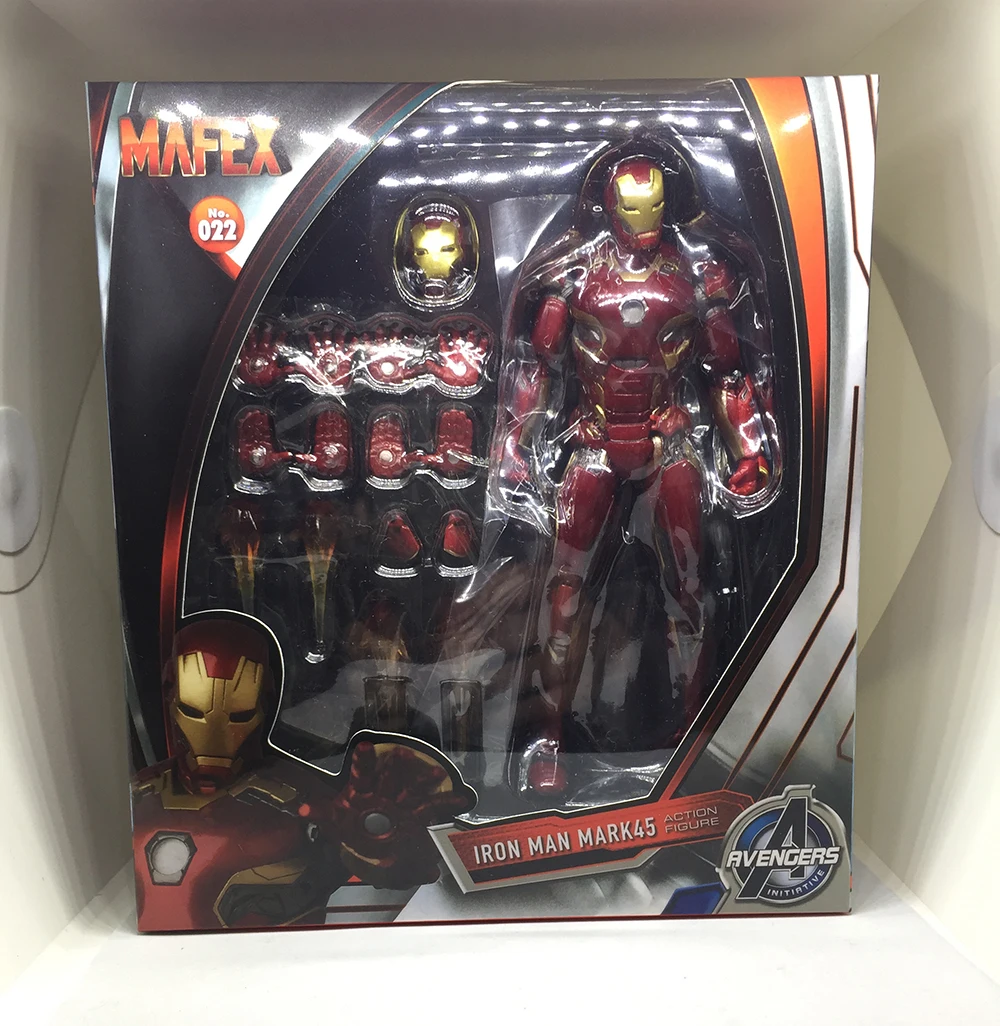 Мстители Лига супер герой Железный человек Mark45 MAFEX 022 ПВХ фигурка игрушка подарок