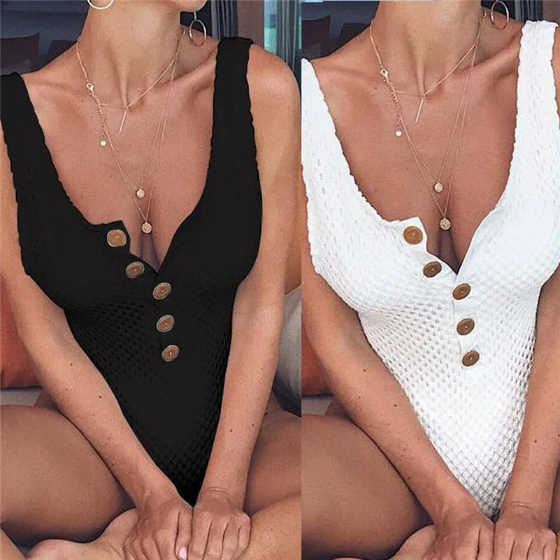bikinis 2019 mujer women's swimming suit New Sexy Women Patchwork One-Piece Bikinis Push-Up Pad Swimwear Swimsuits Beachwear 4hz | Спорт и