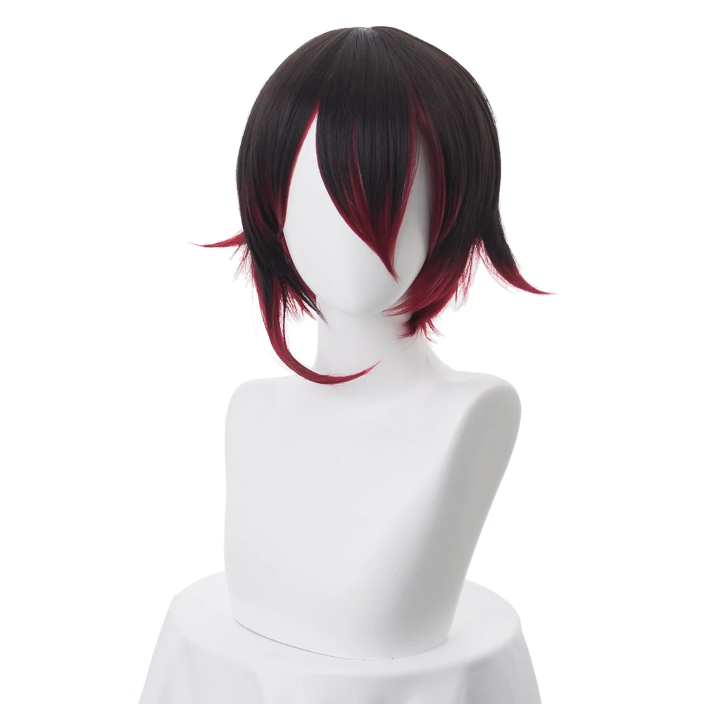 RWBY Ruby розовый парик короткие красные прямые волосы термостойкие синтетические