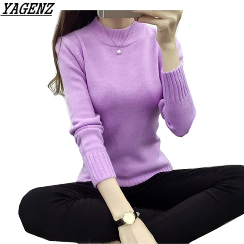2020 Hot seller Autumn Winter Women's Turtleneck Pullover Sweaters Korean Slim Solid Warm Lady Long sleeve Knit shirt | Женская