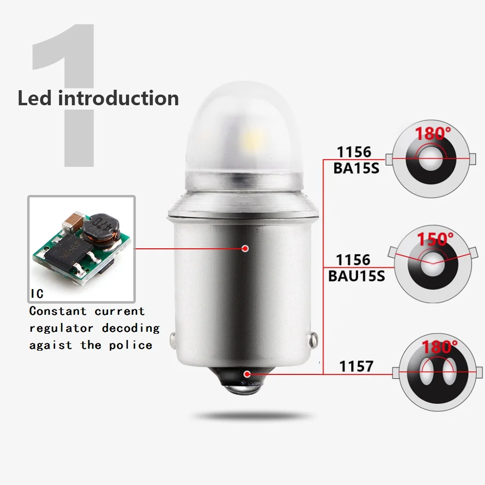 10 шт./лот 5SMD 3030 S25 1156 BA15S P21W BAU15S PY21W 1157 BAY15D DC 12V белые светодиодные лампы Задний