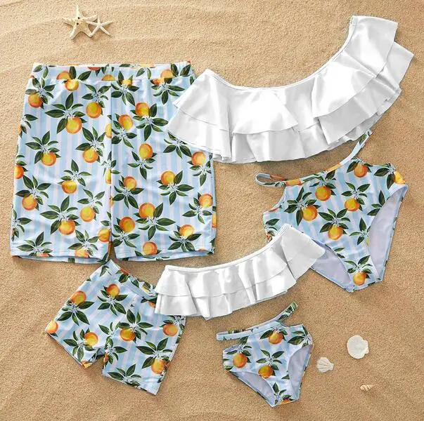 Color 3 Matching Family Bathing Suits Mother Girl Bikini Swimsuit For Mom and Daughter Swimsuits Female Children Baby Kid Beach Swimwear - Цвет: Color 3
