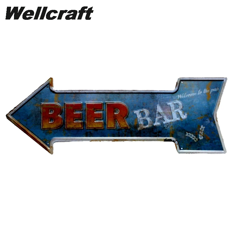 [WellCraft] пиво Кофе Кекс бар стрелка знаки настенные таблички плакат Декор для дома кафе комната Открытый Металл живопись HY-1703 - Цвет: YC-618