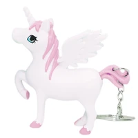 3d white unicorn led light keyring with sound for children kids toys gift lovely cartoon horse keychain key chains