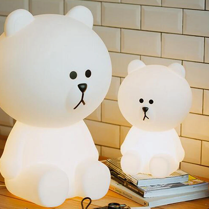 Новинка 30 см коричневый Медведь ночник Cony Line friend ночник для маленьких детей Рождественский подарок затемняемый Светодиодный
