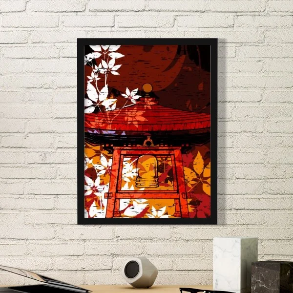 Картина для девочек в японском стиле простая фоторамка с изображением кранов и