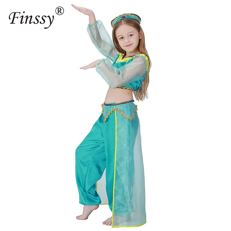 Belly Dance Dress Aladdin's Lamp Jasmine Princess Cosplay Costume for Girls Halloween Carnival Party costumes | Тематическая