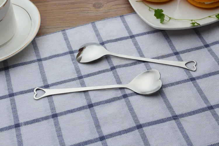 1 шт. десертная кофейная ложка в форме сердца из нержавеющей стали для