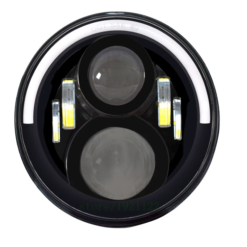 Передняя фара DOT E9 Mark 7 дюймов дальнего/ближнего света с рыболовными глазами