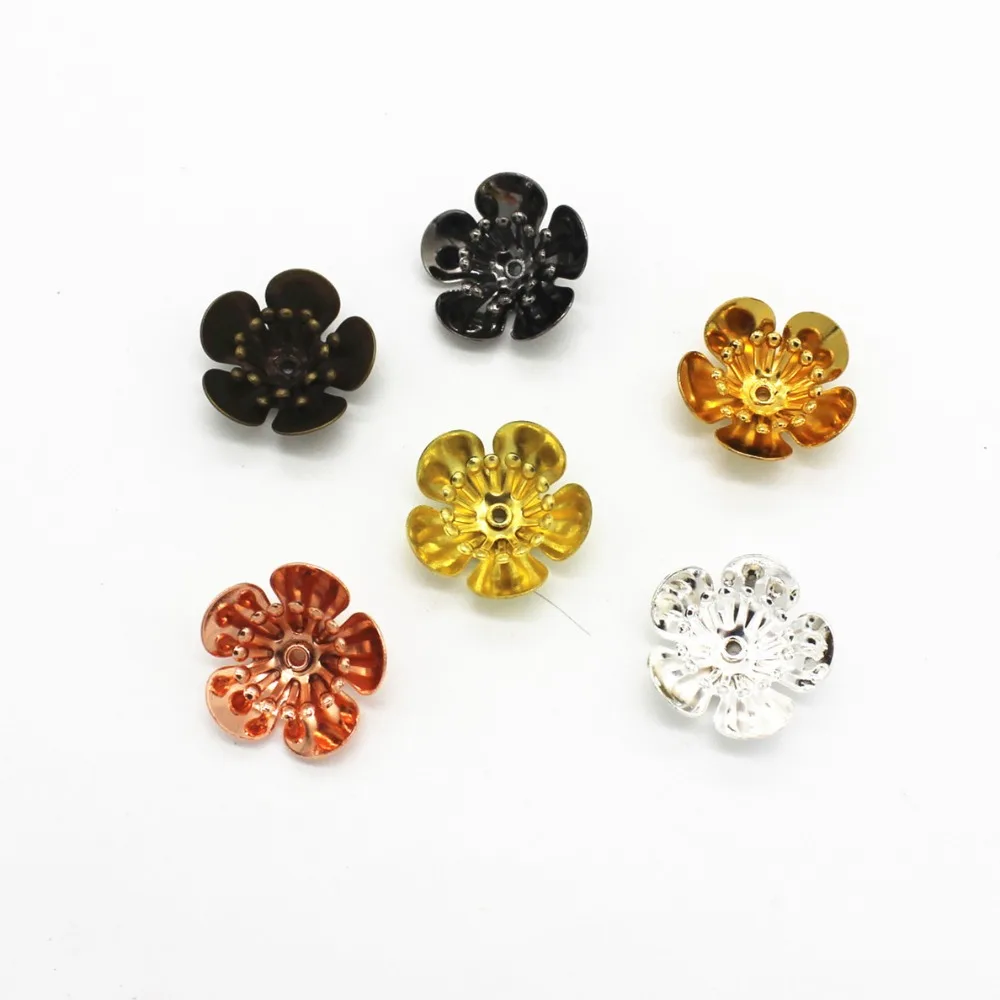 20 шт 16*6 мм Металлические латунные цветы филигранный поднос стемен бусины