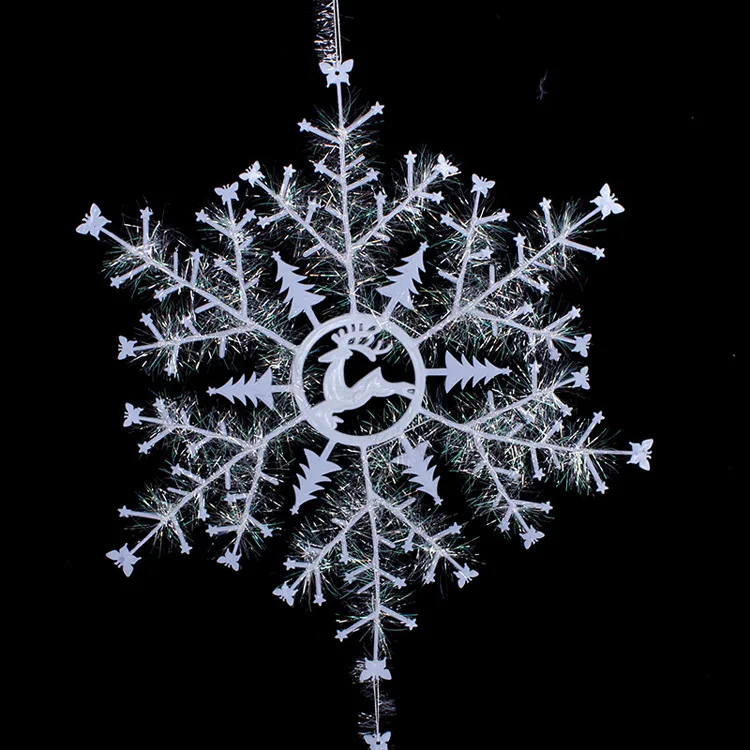 3 шт./лот белые пластиковые подвесные аксессуары в виде лося и снежинок украшения