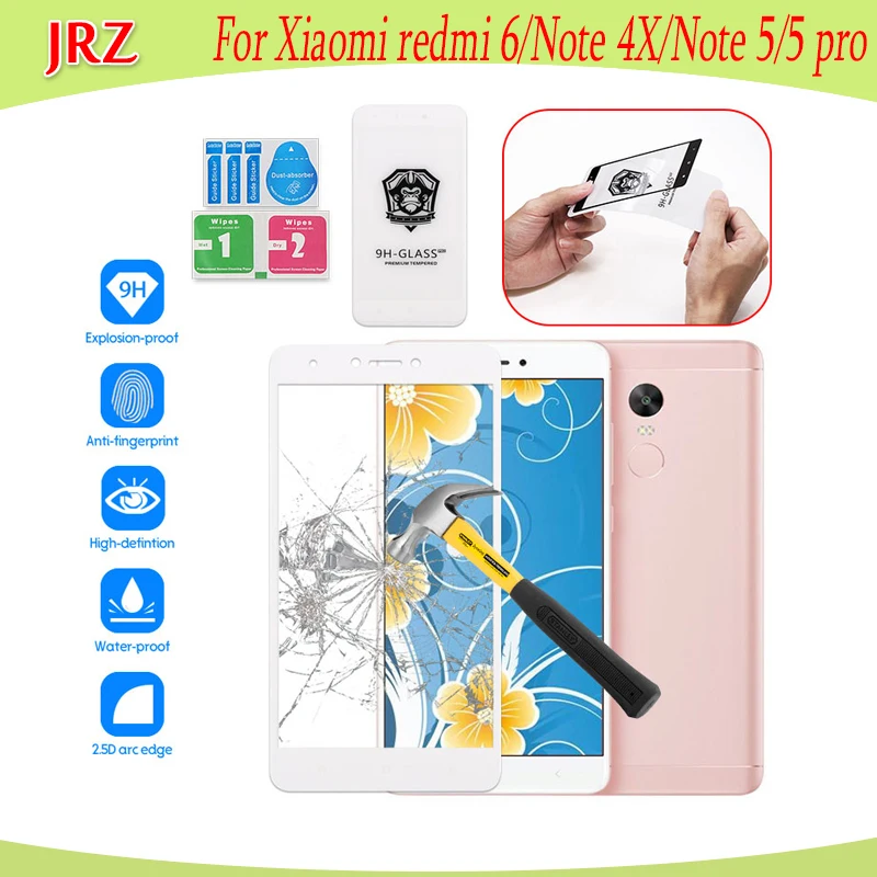 JRZ закаленное стекло для Xiaomi redmi Note 5 pro защитная пленка экрана сменная телефона 6