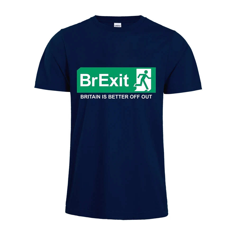 Одежда высшего качества из хлопка с овальным вырезом Brexit мужские Повседневное