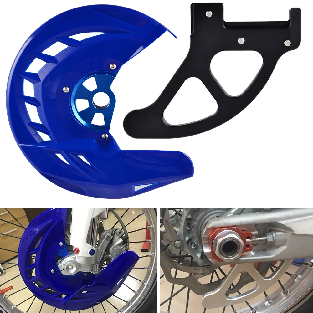 Синий Спереди и сзади тормозного диска гвардии для Husaberg Husqvarna TE FE TC FC TX FX FS 125 150 200 250 300 350 390 400 450 501 350 S 501 S 250i - Цвет: Синий