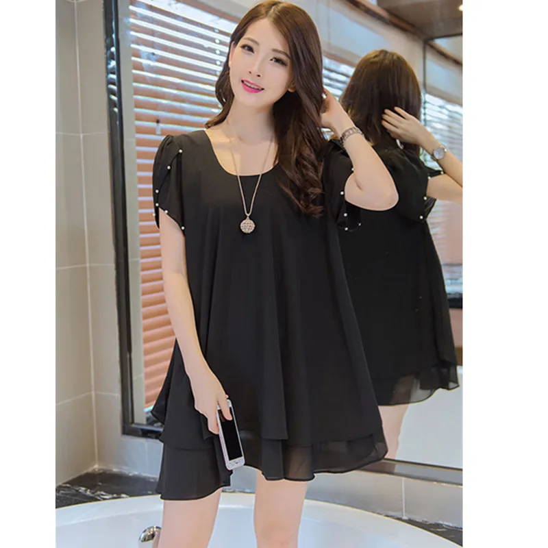 Блузка OKXGNZ Женская шифоновая блузка с бисером большого размера 6XL летняя 2019 |