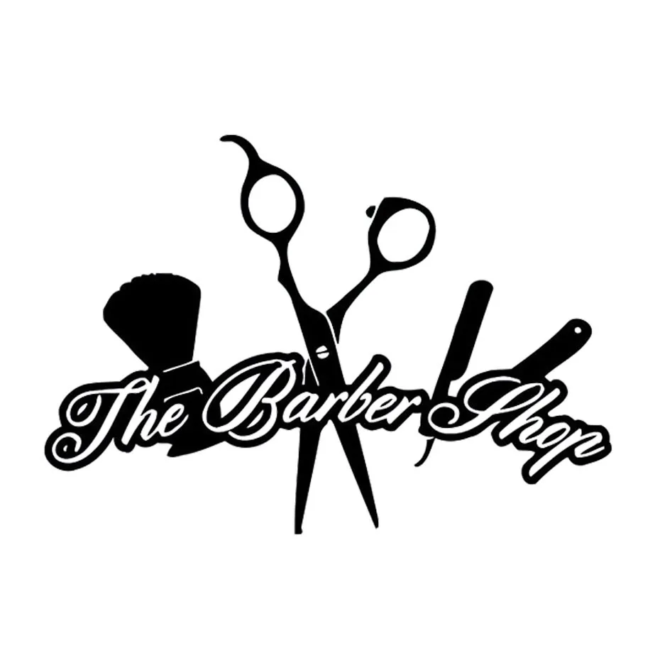 

New Arrival The Barber Shop Creative Wall Stickers Hairdressing Barber Tools Sticker Wall Decor Waterproof Removable Vinyl Wall