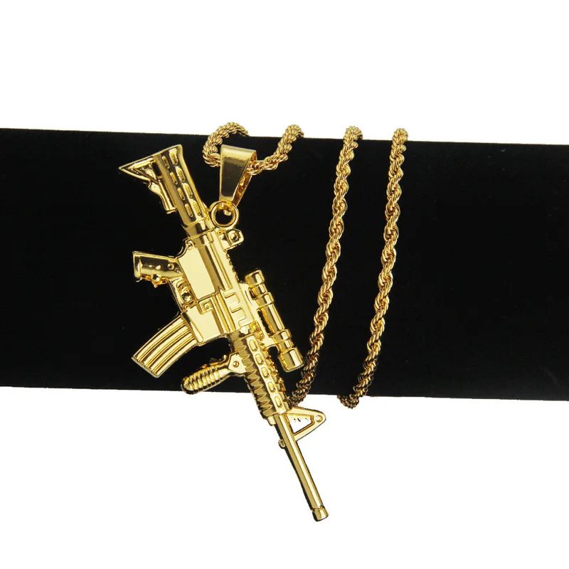 Пистолет ожерелье хип-хоп submachine пистолет Европейское и американская мода
