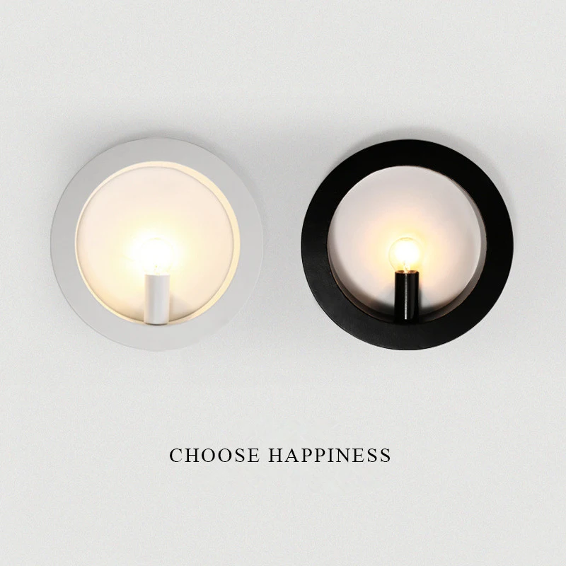 Japanese-Style Simple Creative Personality Nordic Iron Wall Lamp Bedside Light Bedroom / Living Room Study Stairs E 14 | Лампы и