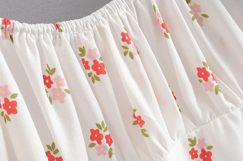 2019 Летнее белое Повседневное Платье Винтажный буф рукав мини день платье женское