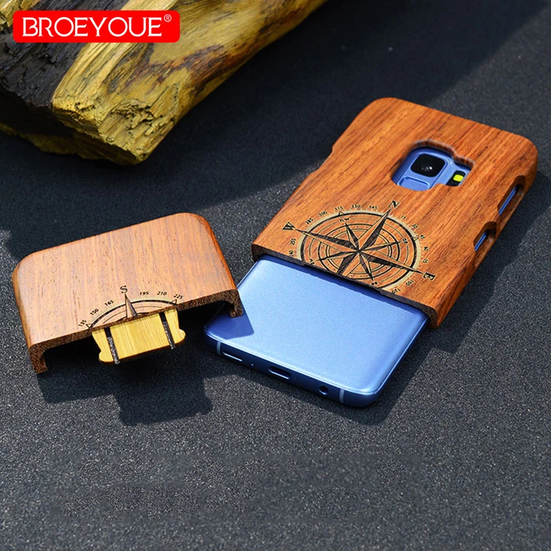 Wood Case For Samsung Galaxy S9 Plus S8 S7 Edge S5 S6 Note 5 8 100% Natural iPhone 5S SE X 7 6 6S Cover | Мобильные телефоны и
