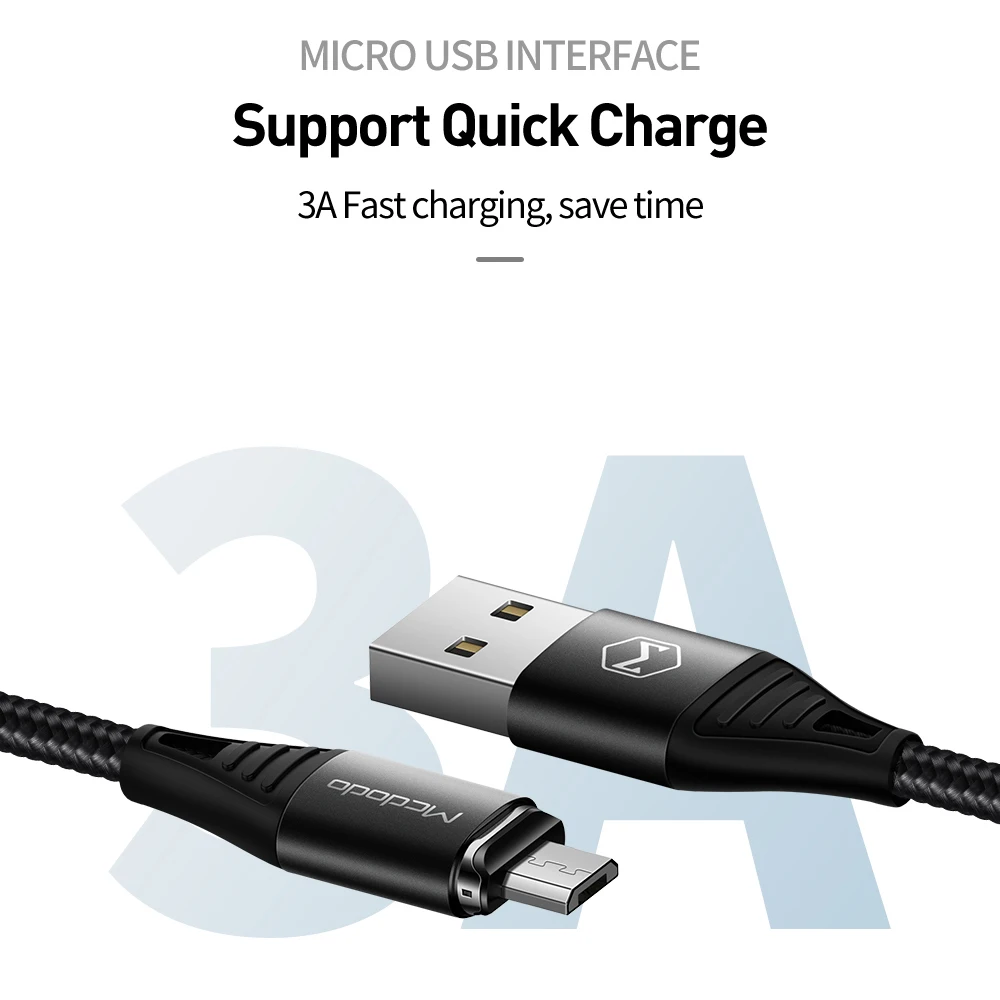 Mcdodo Micro USB Магнитный кабель 3A Быстрая зарядка зарядное устройство провод для Samsung