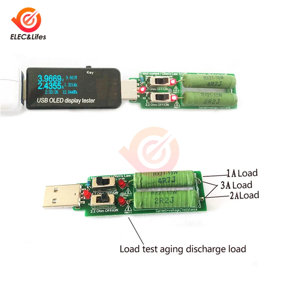 1 шт. USB тестер резисторов 5 В А/2 а/3 А|Измерители сопротивления| |