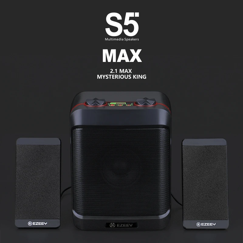 EZEEY S5-MAX - USB 3.5mm 2.1 Heavy Bass Speaker for Desktop Laptop Notebook Tablet FM Radio SmartPhones PC | Электроника