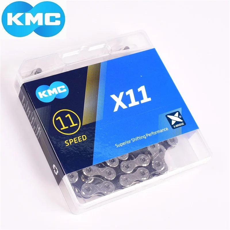 KMC X11 11 цепь для скоростного велосипеда 116 ссылки с Quick Link серебро/черный MTB | Отзывы и видеообзор