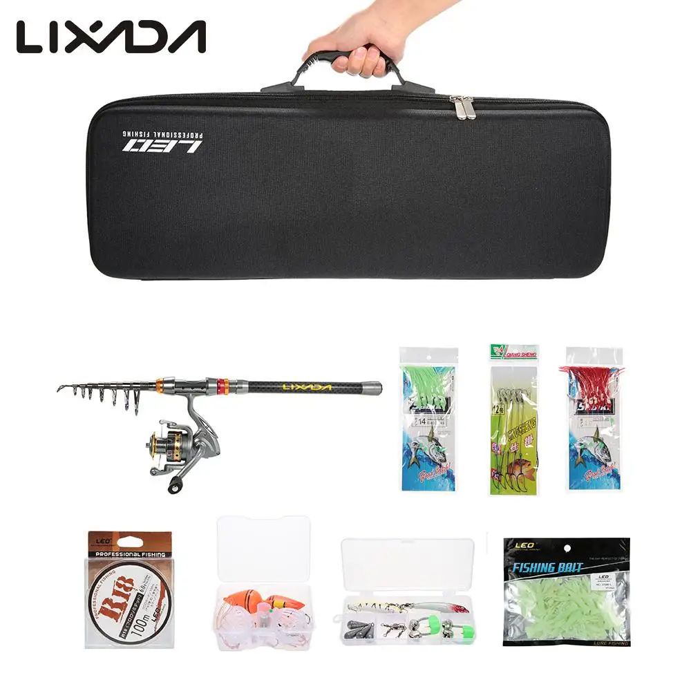 Lixada рыболовная комбо полный комплект спиннинговая Рыболовная катушка набор