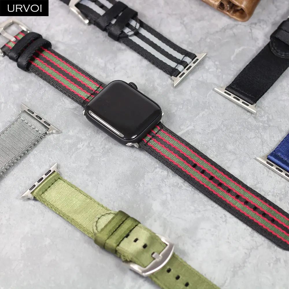 Ремешок URVOI для apple watch series 6 SE 5 4 3 2 NATO сменный Прочный Плетеный Нейлоновый браслет