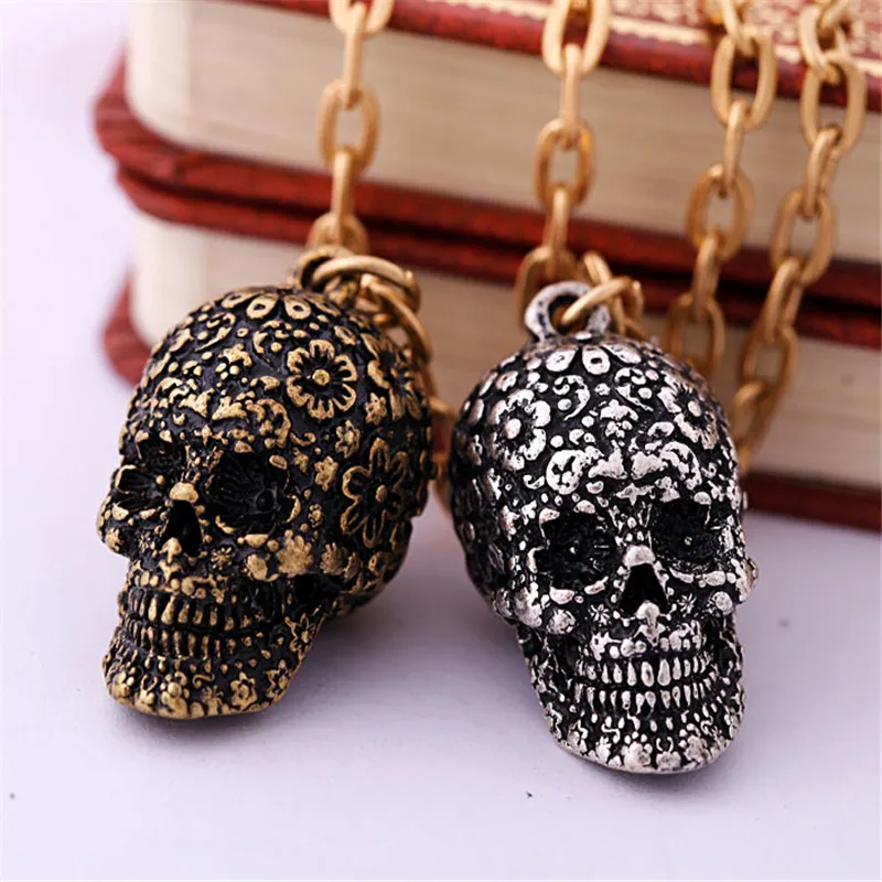 Женский ретро кулон Miss Lady Punk с готическим черепом скелета для мужчин с винтажными цветочными кубическими циркониевыми украшениями MLXL0101.