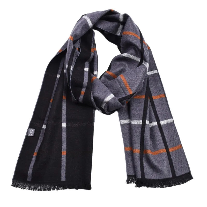 black scarf man JeouLy мужской шарф зимние кашемировые шарфы винтажные мягкие клетчатые мужские высококачественные брендовые деловые шарфы на каждый день черные и серые - Цвет: black scarf man