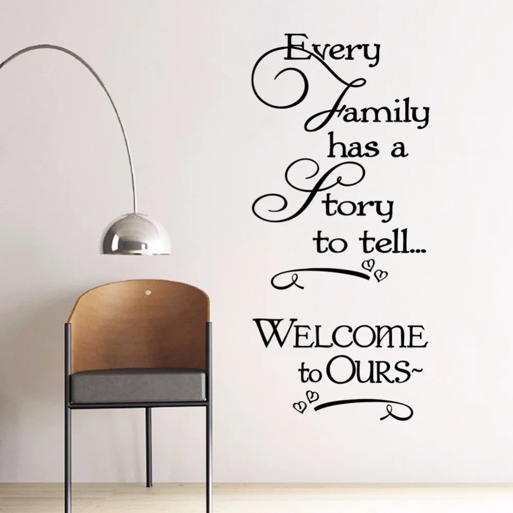 Wall Sticker PVC Plastic Family English Living Room Bedroom Foreign Trade Waterproof Home Decor Supplies ZY8429 | Дом и сад