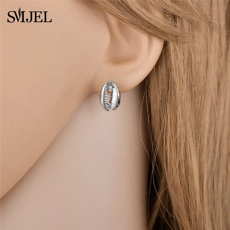EARING 476 Ожерелье из натуральной белой веревки для женщин, модное богемное ожерелье с кулоном в виде раковины каури, колье, летнее пляжное ювелирное изделие - Окраска металла: EARING 476