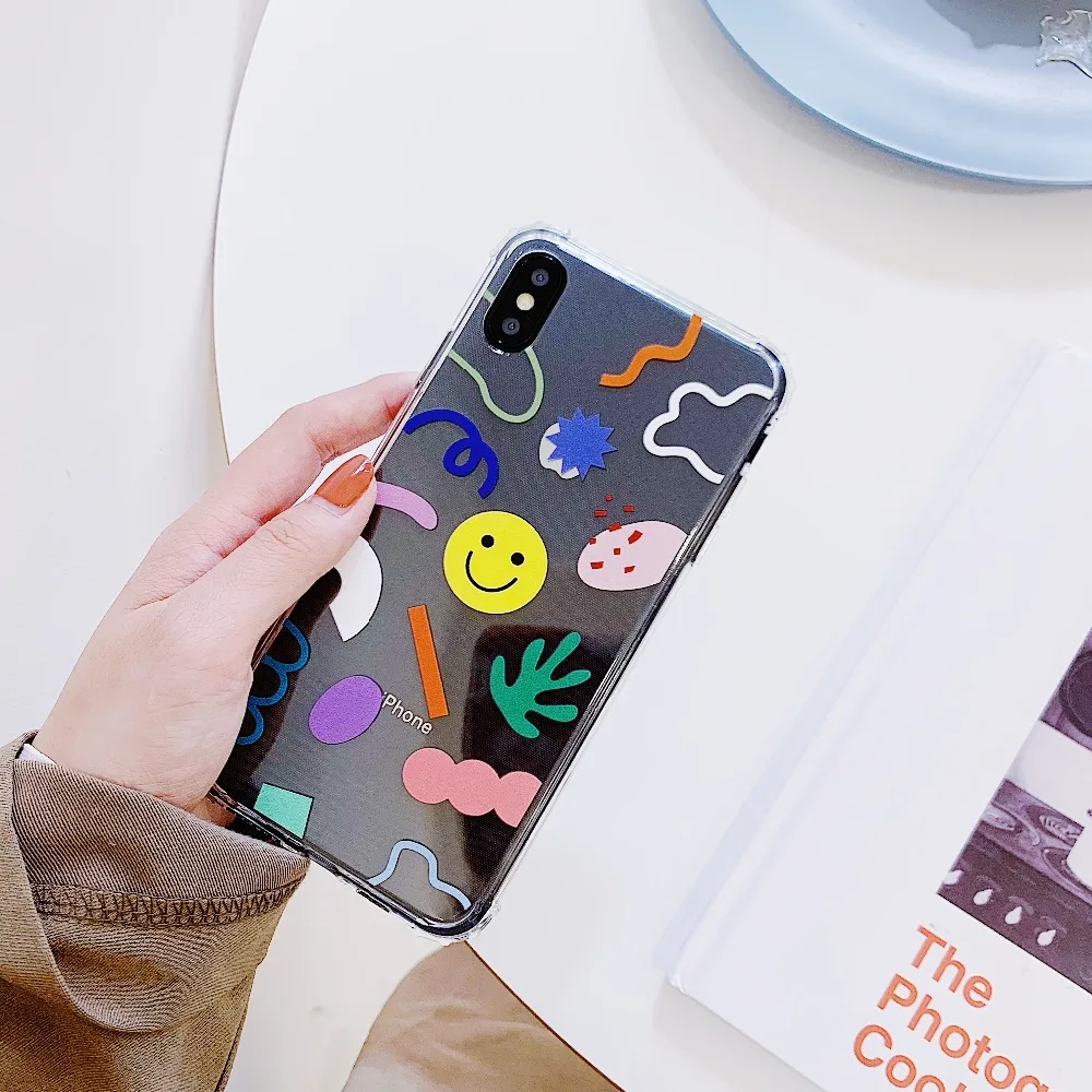ORYKSZ Cartoon Transparent Phone Case For iphone XS Max XR X 6S 6 7 8 Plus Ultra Slim Soft TPU Cases Cover |