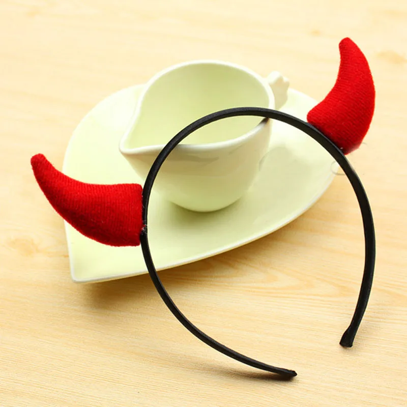 Милый рожок дьявола олень обруч на голову с рогами крылья ангела повязка для