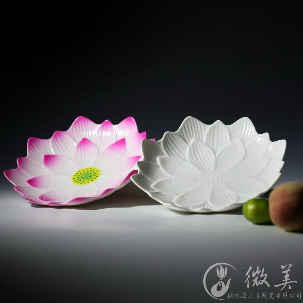 10 дюймовый трехслойный Лотос Будда фрукты для фруктов Тарелка фарфоровая диск