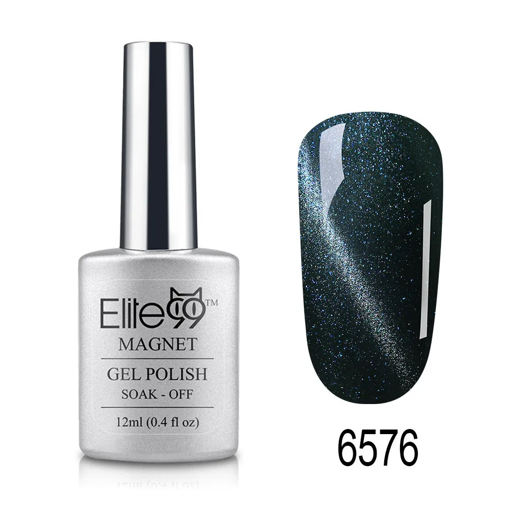 6576 Elite99 12ml Cat Eye Gel Nail Polish Soak Off Magnetic UV Gel Varnish Nail Art Manicure Gel Semi Permanent 3D Effect Gel Lacquer - Цвет: 6576