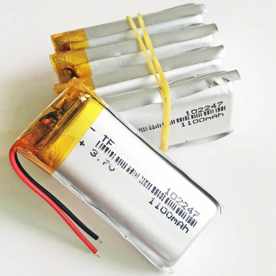 10 шт. 102247 3 7 В 1100 мАч литий полимерная LiPo аккумуляторная батарея Li cells для MP3 GPS PSP DVD