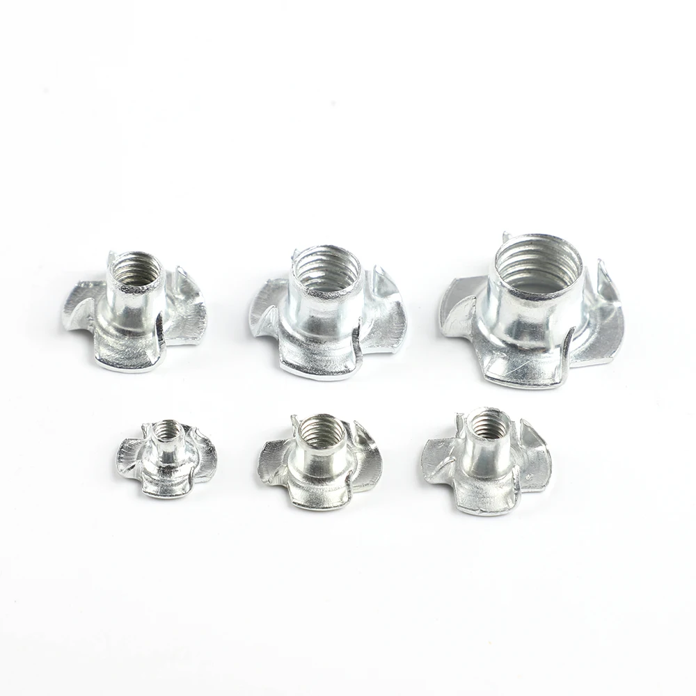 20 шт./лот M3 M4 M5 M6 M8 M10 M12 оцинкованная гайка с четырьмя когтями для колонок Т