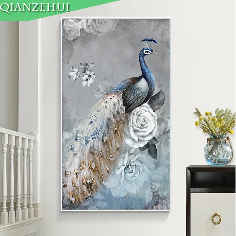 QIANZEHUI алмазная вышивка сделай сам круглые алмазы полная Стразы 5D животное