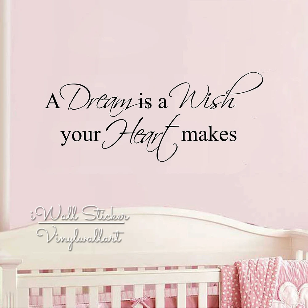 Виниловые наклейки для детской комнаты с надписью A Dream Is Wish Your Heart|quote wall decal|wall